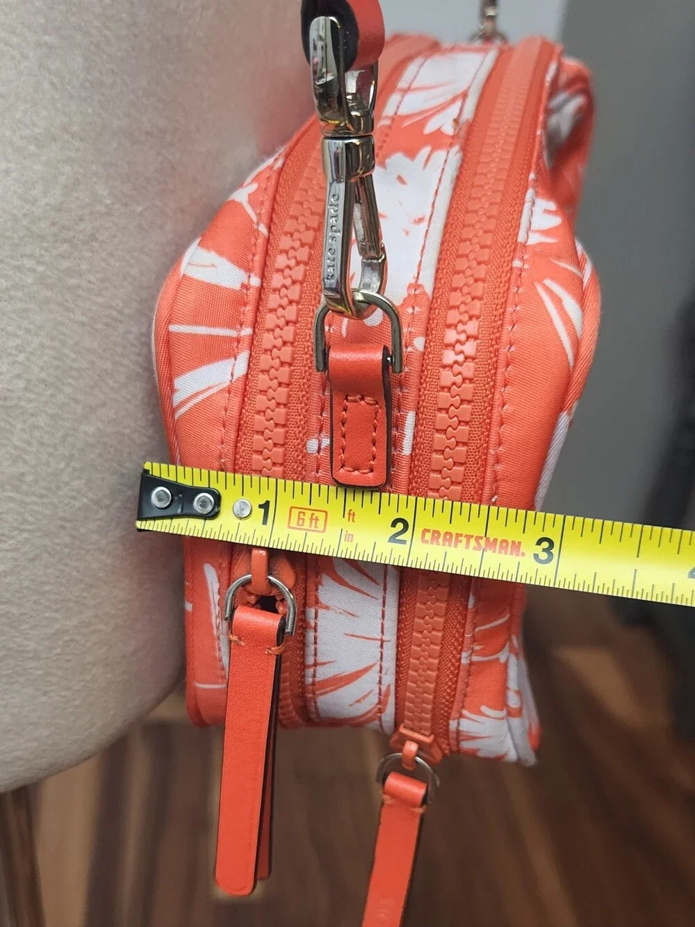 Kate Spade New York Women's Jae Mini Nylon Crossbody Bag Orange Small Camera Bag